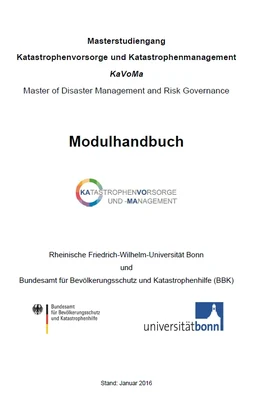 Diese Abbildung zeigt die erste Seite des Modulhandbuchs des Studiengangs.